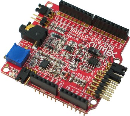 วัดคลื่นไฟฟ้าหัวใจกับ SHIELD-EKG EMG-OLIMEX ARDUINIO EKG 